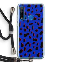 CaseCompany Blue Leopard: Huawei P20 Lite (2019) Transparant Hoesje met koord