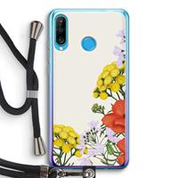 CaseCompany Wilde bloemen: Huawei P30 Lite Transparant Hoesje met koord