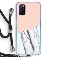 CaseCompany A touch of peach: Oppo A92 Transparant Hoesje met koord