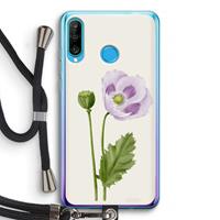 CaseCompany Purple poppy: Huawei P30 Lite Transparant Hoesje met koord