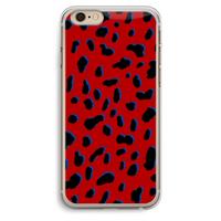 CaseCompany Red Leopard: iPhone 6 Plus / 6S Plus Transparant Hoesje