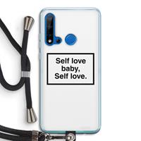 CaseCompany Self love: Huawei P20 Lite (2019) Transparant Hoesje met koord