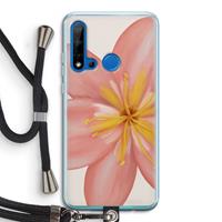 CaseCompany Pink Ellila Flower: Huawei P20 Lite (2019) Transparant Hoesje met koord