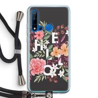 CaseCompany Hello in flowers: Huawei P20 Lite (2019) Transparant Hoesje met koord