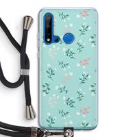 CaseCompany Small white flowers: Huawei P20 Lite (2019) Transparant Hoesje met koord