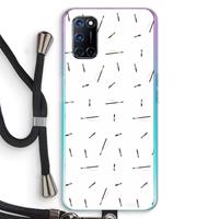 CaseCompany Hipster stripes: Oppo A92 Transparant Hoesje met koord