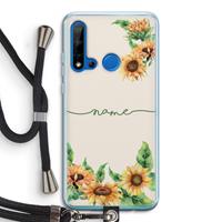 CaseCompany Zonnebloemen: Huawei P20 Lite (2019) Transparant Hoesje met koord