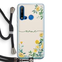 CaseCompany Gele bloemen: Huawei P20 Lite (2019) Transparant Hoesje met koord