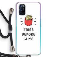 CaseCompany Fries before guys: Oppo A92 Transparant Hoesje met koord