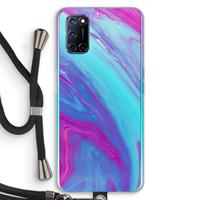 CaseCompany Zweverige regenboog: Oppo A92 Transparant Hoesje met koord