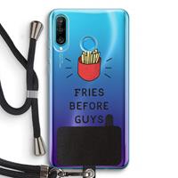 CaseCompany Fries before guys: Huawei P30 Lite Transparant Hoesje met koord