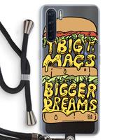 CaseCompany Big Macs Bigger Dreams: Oppo A91 Transparant Hoesje met koord