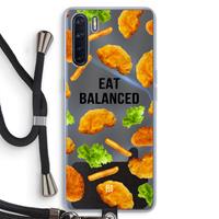 CaseCompany Eat Balanced: Oppo A91 Transparant Hoesje met koord