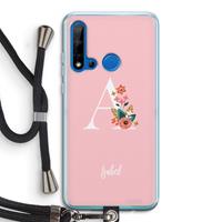 CaseCompany Pink Bouquet: Huawei P20 Lite (2019) Transparant Hoesje met koord