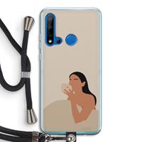 CaseCompany Fresh coffee: Huawei P20 Lite (2019) Transparant Hoesje met koord