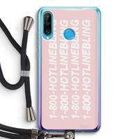 CaseCompany Hotline bling pink: Huawei P30 Lite Transparant Hoesje met koord