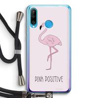 CaseCompany Pink positive: Huawei P30 Lite Transparant Hoesje met koord