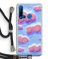 CaseCompany Roze wolken met vogels: Huawei P20 Lite (2019) Transparant Hoesje met koord