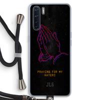 CaseCompany Praying For My Haters: Oppo A91 Transparant Hoesje met koord