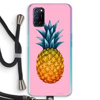 CaseCompany Grote ananas: Oppo A92 Transparant Hoesje met koord