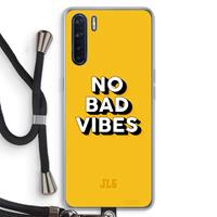 CaseCompany No Bad Vibes: Oppo A91 Transparant Hoesje met koord