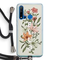 CaseCompany Hello bloemen: Huawei P20 Lite (2019) Transparant Hoesje met koord