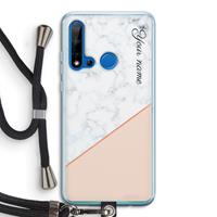 CaseCompany Marmer in stijl: Huawei P20 Lite (2019) Transparant Hoesje met koord