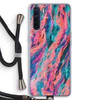 CaseCompany Electric Times: Oppo A91 Transparant Hoesje met koord