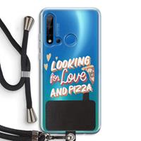 CaseCompany Pizza is the answer: Huawei P20 Lite (2019) Transparant Hoesje met koord