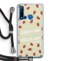 CaseCompany Don't forget to have a great day: Huawei P20 Lite (2019) Transparant Hoesje met koord