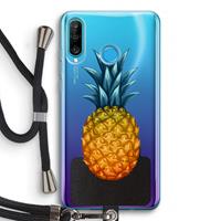 CaseCompany Grote ananas: Huawei P30 Lite Transparant Hoesje met koord