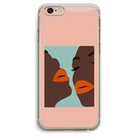 CaseCompany Orange lips: iPhone 6 Plus / 6S Plus Transparant Hoesje