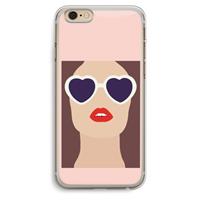 CaseCompany Red lips: iPhone 6 Plus / 6S Plus Transparant Hoesje