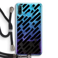 CaseCompany Zwarte vegen: Huawei P30 Lite Transparant Hoesje met koord