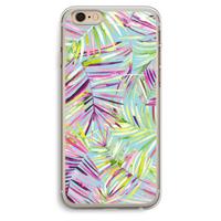 CaseCompany Tropical Palms Blue: iPhone 6 Plus / 6S Plus Transparant Hoesje