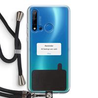 CaseCompany Reminder: Huawei P20 Lite (2019) Transparant Hoesje met koord