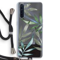 CaseCompany Tropical watercolor leaves: Oppo A91 Transparant Hoesje met koord