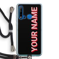 CaseCompany Namecase: Huawei P20 Lite (2019) Transparant Hoesje met koord