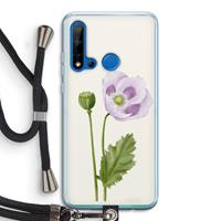 CaseCompany Purple poppy: Huawei P20 Lite (2019) Transparant Hoesje met koord