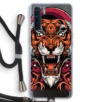 CaseCompany Tiger and Rattlesnakes: Oppo A91 Transparant Hoesje met koord