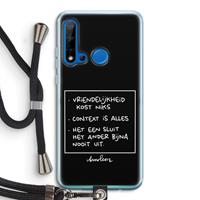 CaseCompany Mijn Motto's: Huawei P20 Lite (2019) Transparant Hoesje met koord