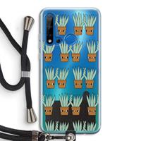 CaseCompany Sansevieria: Huawei P20 Lite (2019) Transparant Hoesje met koord