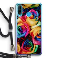 CaseCompany Neon bloemen: Huawei P30 Lite Transparant Hoesje met koord