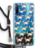 CaseCompany Doggy: Huawei P20 Lite (2019) Transparant Hoesje met koord