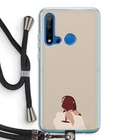 CaseCompany I drink wine: Huawei P20 Lite (2019) Transparant Hoesje met koord