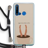 CaseCompany Aggressively drinks coffee: Huawei P20 Lite (2019) Transparant Hoesje met koord