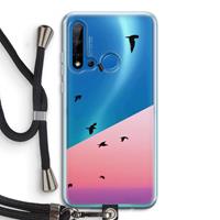 CaseCompany Fly away: Huawei P20 Lite (2019) Transparant Hoesje met koord