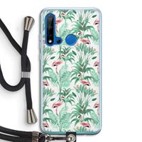 CaseCompany Flamingo bladeren: Huawei P20 Lite (2019) Transparant Hoesje met koord