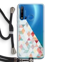 CaseCompany Gekleurde driehoekjes pastel: Huawei P20 Lite (2019) Transparant Hoesje met koord