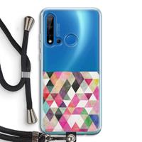 CaseCompany Gekleurde driehoekjes: Huawei P20 Lite (2019) Transparant Hoesje met koord